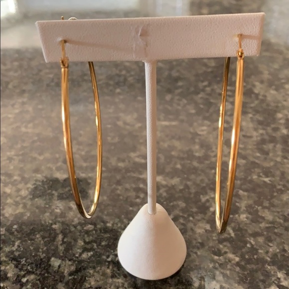 Stainless steel Large Hoop Earrings 3 Inches - Picture 1 of 5